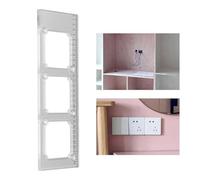 Gabarit de trou à douille - Guide de perçage en acrylique - Espacement de 72 mm - Pour boîte standard CN 86 - Outil de positionnement à 3 trous pour installation d'interrupteurs muraux