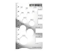 Gabarit de vis, jauge de mesure de boulon, écrou, règle de fendage en acier inoxydable, outil de mesure pour vis, écrous, filetages