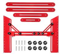 Gabarit d'escalier avec processus d'étalonnage simple et cadre robuste pour une reproduction précise des marches sur n'importe quel site (rouge)