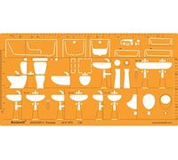 Gabarit Dessin Sanitaire 1:20 - Gabarit Architecte 1/20 - Normographe Sanitaire 1/20 - Pochoir Architecture - Gabarit de Mobilier - Gabarit de Dessin Technique - Trace Gabarit Architecte