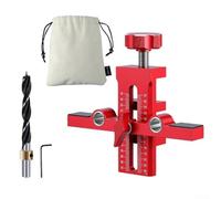 Gabarit d'installation de porte d'armoire à deux trous pour un alignement précis et un perçage simultané - Outil de positionnement en alliage d'aluminium avec échelles optiques, panneau de 8 à 40 mm