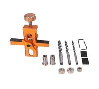 Gabarit d'installation de porte d'armoire en alliage d'aluminium avec guide de poinçonnage de rebond de 10 mm, localisateur de perçage réglable pour positionnement du trou de charnière - Comprend D (D