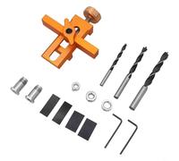 Gabarit d'installation de porte d'armoire en alliage d'aluminium avec guide de positionnement réglable, localisateur de levage et de poinçon 2 en 1 pour un perçage de trou précis, comprend foret et