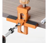 Gabarit d'installation de porte d'armoire en alliage d'aluminium avec positionneur réglable et foret, outil de perçage et de levage 2 en 1 pour montage de charnière de tasse, acier inoxydable (A)