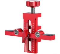 Gabarit d'outils d'installation de porte d'armoire à double trou pour alignement du perçage de charnière, avec échelles optiques et plage de serrage de 8 à 40 mm, aluminium anodisé (A)