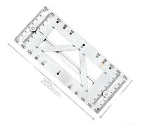 Gabarit en aluminium pour poignée d'armoire à percer avec six distances centrales communes et des marques de référence gravées précises au millimètre (court)