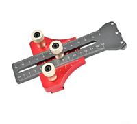 Gabarit fin réglable pour scie à table avec rail de guidage de précision, échelle métrique et pouces gravée, double roulement à rouleaux unidirectionnel pour une coupe lisse, (rouge)