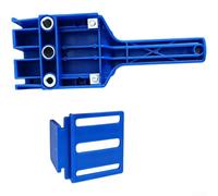 Gabarit guide de perçage du bois 3 en 1 pour localisateur de trous précis pour l'assemblage de meubles et les projets de bricolage en bois avec butée de profondeur réglable (bleu)