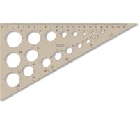 Gabarit KOH - Triangle 60° cercle de trous 3-30 mm Règle de 22 cm
