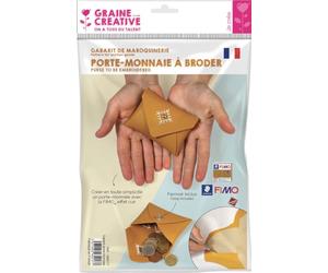 Gabarit pour Fimo effet Cuir - Porte-monnaie à broder - 2 pcs