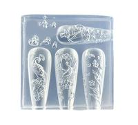 Gabarit professionnel en silicone pour nail art avec détails en relief pour bijoux, étui de téléphone, ongles en silicone gaufré