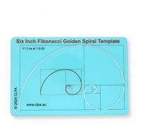 Gabarit spirale de Fibonacci 6" - Outil du nombre d'or pour le dessin - Gabarit de Fibonacci - PETG transparent