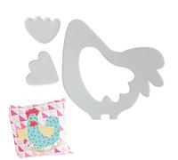 Gabarits de courtepointe - Motif en forme de poulet - Pochoir réutilisable pour patchworks - Guide de disposition sémantique profond pour matelassage - Texture légère du film protecteur | Outil pour