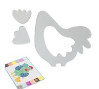 Gabarits de matelassage - Patchworrk Quilt | Ensemble de modèles de de poulets | Règle de en acrylique réutilisable en forme de poulets | Règle de et modèle de