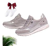 Gabbor Baskets Orthopédiques avec Fermeture éclair, Baskets Décontractées avec Soutien De La Voûte Plantaire pour Femme, Chaussures De Tennis Confortables à Enfiler (Beige,43)