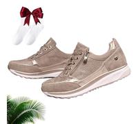 Gabbor Baskets Orthopédiques avec Fermeture éclair, Baskets Décontractées avec Soutien De La Voûte Plantaire pour Femme, Chaussures De Tennis Confortables à Enfiler (Gris,43)