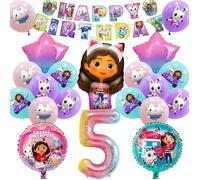 Gabby Chat Decoration Anniversaire Gabbys Ballons Anniversaire Décoration 5 Ans Gabby Ballon Helium En Latex Banniere Ha[BAL925]