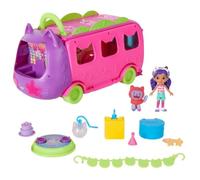 Gabby et la Maison Magique - Gabby Dollhouse - Disco Bus Transformable Thème Fête - 2 Figurines Gabby Chat Et Accessoires - Dessin Animé Jouet Gabby Et La Maison Magique - Jouet Enfant 3 Ans Et +