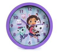 Gabby et la Maison Magique Horloge Murale Violette pour Enfants, Facile à Lire, pour Chambre, Cuisine, Salon GAB3001