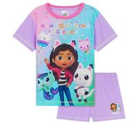 Gabby et la Maison Magique Short Pyjama Fille Ensemble, Doux et Confortable Ensemble de Pyjama (Violet/Multicolore, 7-8 Ans)
