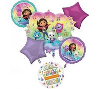 Gabby Lot de 6 décorations pour fête d'anniversaire Motif chats et maison de poupée