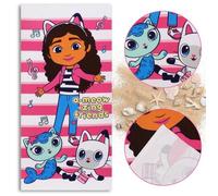 Gabby’s Dollhouse Serviette de plage à SÉCHAGE RAPIDE, serviette de bain pour enfants en MICROFIBRES 70x140 cm OEKO-TEX