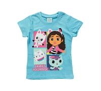 Gabby`s Dollhouse T-Shirt 'Gabby & Friends' bleu cyan / menthe / rose / blanc, Taille 128