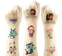 Gabby’s Dollhouse Tatouage Enfant,6 Feuilles 100+pcs de tatouages temporaires pour Enfants Garçons et Filles de Fête d'Anniversaire d'Autocollants