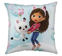Gabby's Dollhouse Coussin décoratif pour enfant 40 x 40 cm avec garnissage en microfibre douillette et taie d'oreiller en polyester doux. Impression recto verso. Coussin douillet, cadeau Gabby's
