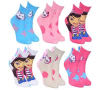Gabby's Doll House Chaussettes pour Fille, Lot de 6 Paires Chaussettes en Coton, Taille EU 27/30