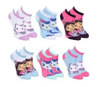 Gabby's Doll House Chaussettes pour Fille, Lot de 6 Paires de Chaussettes Courtes Classiques en Coton, Taille EU 23/26