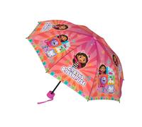 Gabby's Doll House Parapluie Pliant Compact, Parapluie pour Fille, Structure Haute Résistance, Parapluie Design Gabby, Parapluie pour Enfants