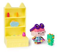 Gabby's Dollhouse Celebration Series Baby Box Cat Bobble Figure avec des meubles et accessoires de poupe
