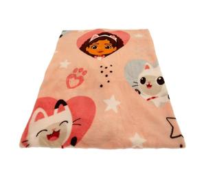Gabby's Dollhouse Coral Hearts & Stars Fleece Blanket