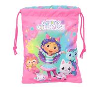 GABBY'S DOLLHOUSE Dragées - Sac de collation pour déjeuner, sac de rangement, qualité et résistance maximale, porte-nourriture, recréé, 20 x 25 cm, rose/turquoise, M, décontracté, Rose/turquoise, M