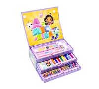 Gabby's Dollhouse Ensemble de Papeterie, Comprend Crayons de Couleur, Marqueurs, Aquarelles, Pinceau, éponge, Crayon, Gomme, Crayons, Cahier, Mallette, Ensemble Scolaire pour Filles