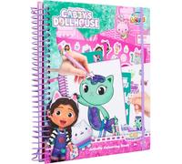 Gabby's Dollhouse | Livre de Pochoirs | Coloriage et Gabarits | Set Color & Create avec pages de coloriage, feutres, crayons, crayon à papier, gomme, taille-crayon, stickers et pochoirs