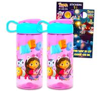 Gabby's Dollhouse Lot de 2 bouteilles d'eau pour filles - Ensemble de fournitures pour maison de poupée Gabby's avec bouteille d'eau Gabby's Dollhouse de 470,8 g, livre d'activités autocollantes, plus