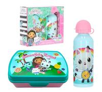 Gabby's Dollhouse Lot de 2 repas en aluminium et porte-goûter bouteille avec tétine et boîte à lunch pour enfants
