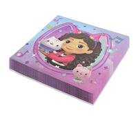 Gabby's Dollhouse Lot de 20 serviettes de table - Décoration de fête à 3 couches pour anniversaire d'enfant