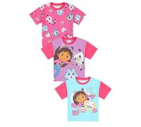 Gabby's Dollhouse Lot de 3 t-shirts pour filles, rose, 7-8 ans