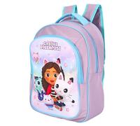 Gabby's Dollhouse Sac à dos pour filles, 37 cm, sac à dos officiel Gabby avec poche avant, maille latérale, bretelles réglables, sac à dos de voyage ou chambre d'enfant (27 x 14 x 37,5 cm)