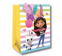 Gabbys Dollhouse Sac cadeau pour filles - Idéal pour les fêtes et anniversaires fans de tous âges, sous licence officielle et ressources responsables, 33 x 26 x 13,5 cm, multicolore