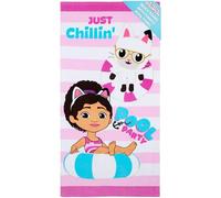 Gabby's Dollhouse Serviette de Bain Enfant 100% Coton Serviette à Séchage Rapide 140x70 cm Parfaite pour Les Activités Aquatiques Cadeau Fille