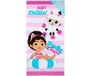 Gabby's Dollhouse Serviette de Bain Enfant 100% Coton Serviette à Séchage Rapide 140x70 cm Parfaite pour Les Activités Aquatiques Cadeau Fille