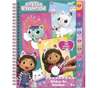 Gabby's Dollhouse Sticker Livre de coloriage avec chiffres | Livre pour enfants d'âge préscolaire et petits fans de bricolage | 10 puzzles autocollants et images à colorier
