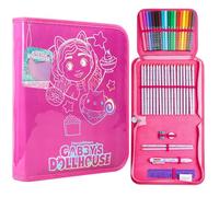Gabby's Dollhouse Trousse Fille avec Fournitures Scolaires, Trousse Enfant avec Crayons, Feutres, Stylos, Kit Papeterie pour École, Cadeau Fille