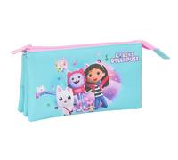 GABBY'S Dollhouse - Trousse Triple, Trousse pour Enfant, idéale pour Les Enfants d'âge Scolaire, Confortable et Polyvalente, qualité et résistance, 22 x 3 x 12 cm
