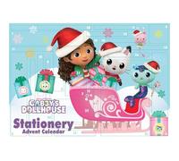CALENDRIER DE L'AVENT PAPETERIE GABBY'S DOLLHOUSE 2026 Ensemble de papeterie calendrier de l'avent, sous licence officielle, compte à rebours de Noël de 24 jours avec cadeaux surprise quotidiens