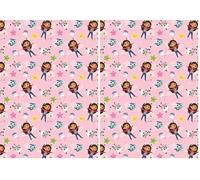 GABBYS Papier cadeau d'anniversaire pour maison de poupée 2 feuilles 2 étiquettes (Lot de 2)